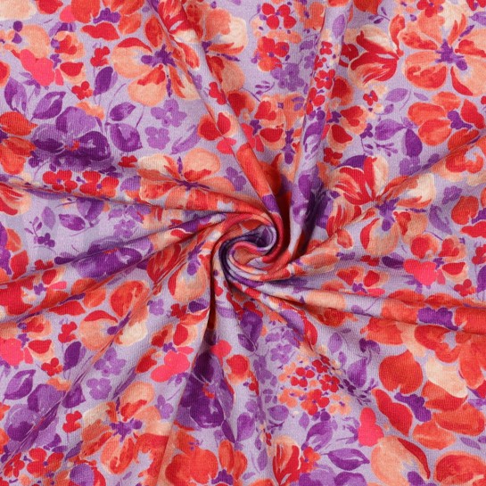 JERSEY DIGITAAL BLOEMEN LILA #7