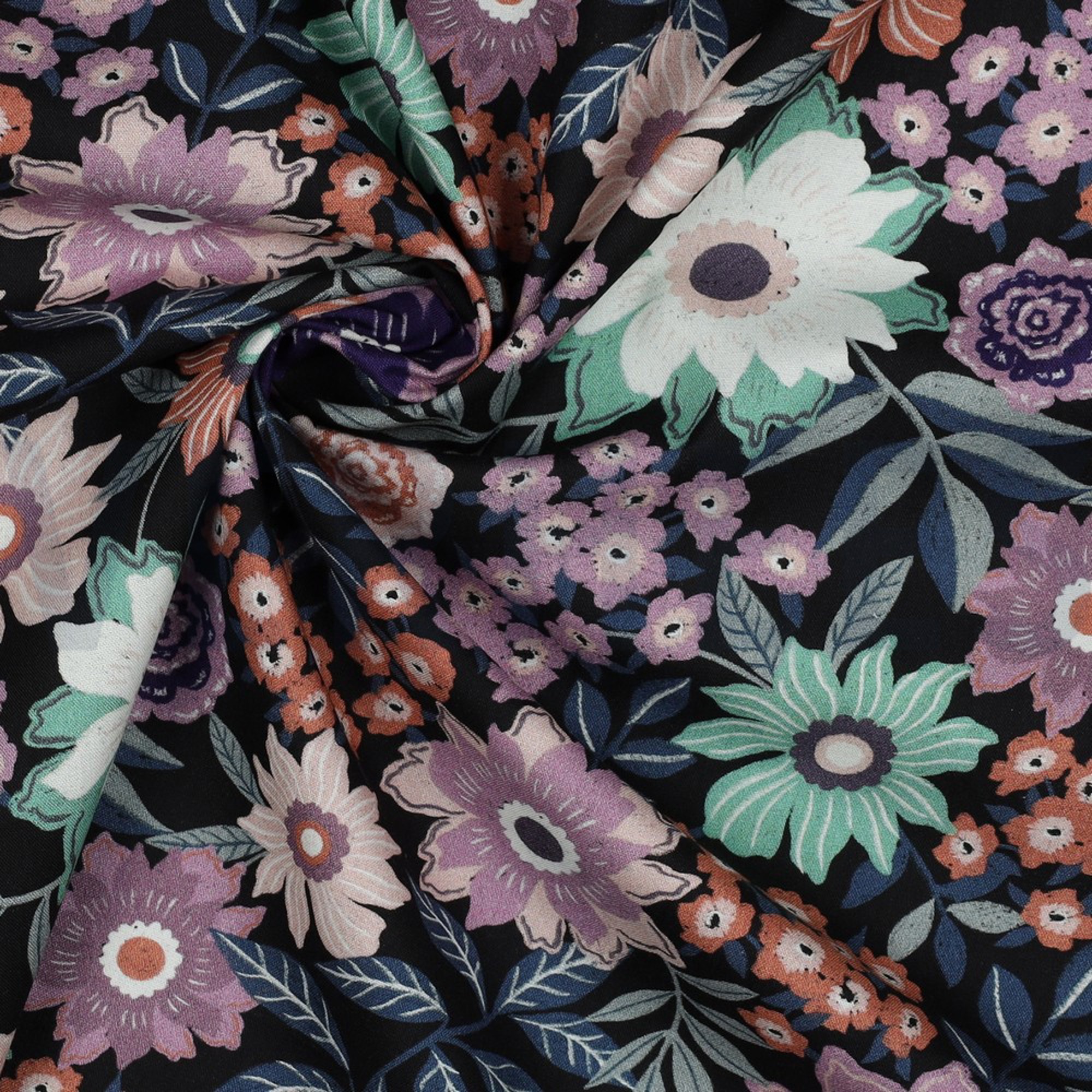 FINE POPLIN DIGITAL FLOWERS BLACK (high resolution) #3