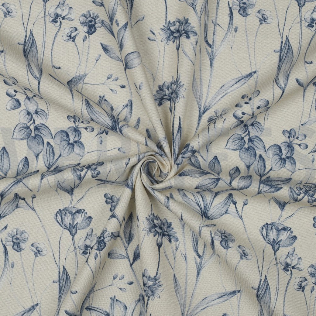 CANVAS DIGITAL FLOWERS BLUE #3