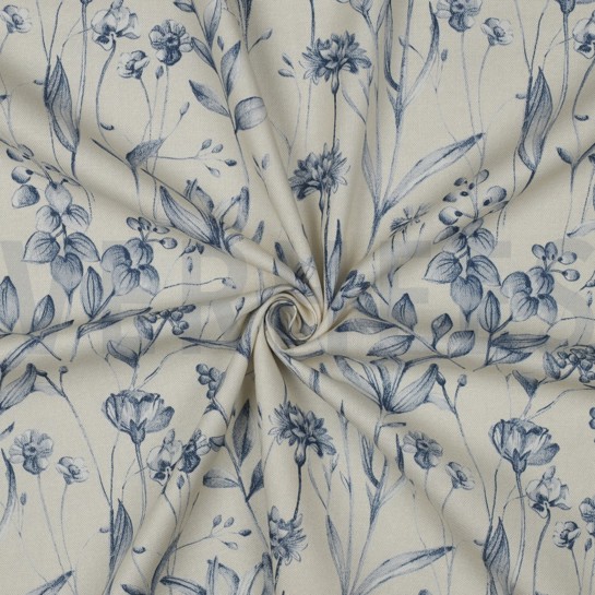 CANVAS DIGITAL FLOWERS BLUE #7