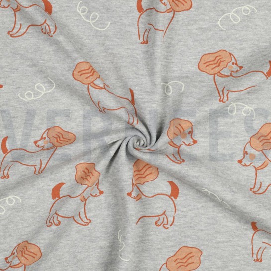 SWEAT MELANGE HUNDE HELLGRAU MELIERT #7