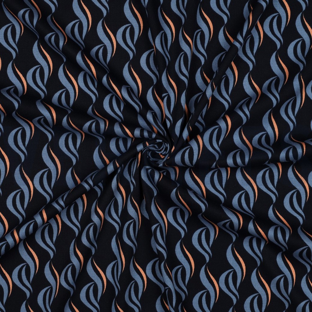 ROSELLA STRETCH ABSTRACT NAVY #3