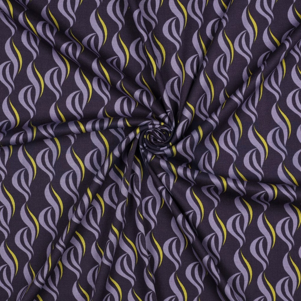 ROSELLA STRETCH ABSTRACT DARK PURPLE #3