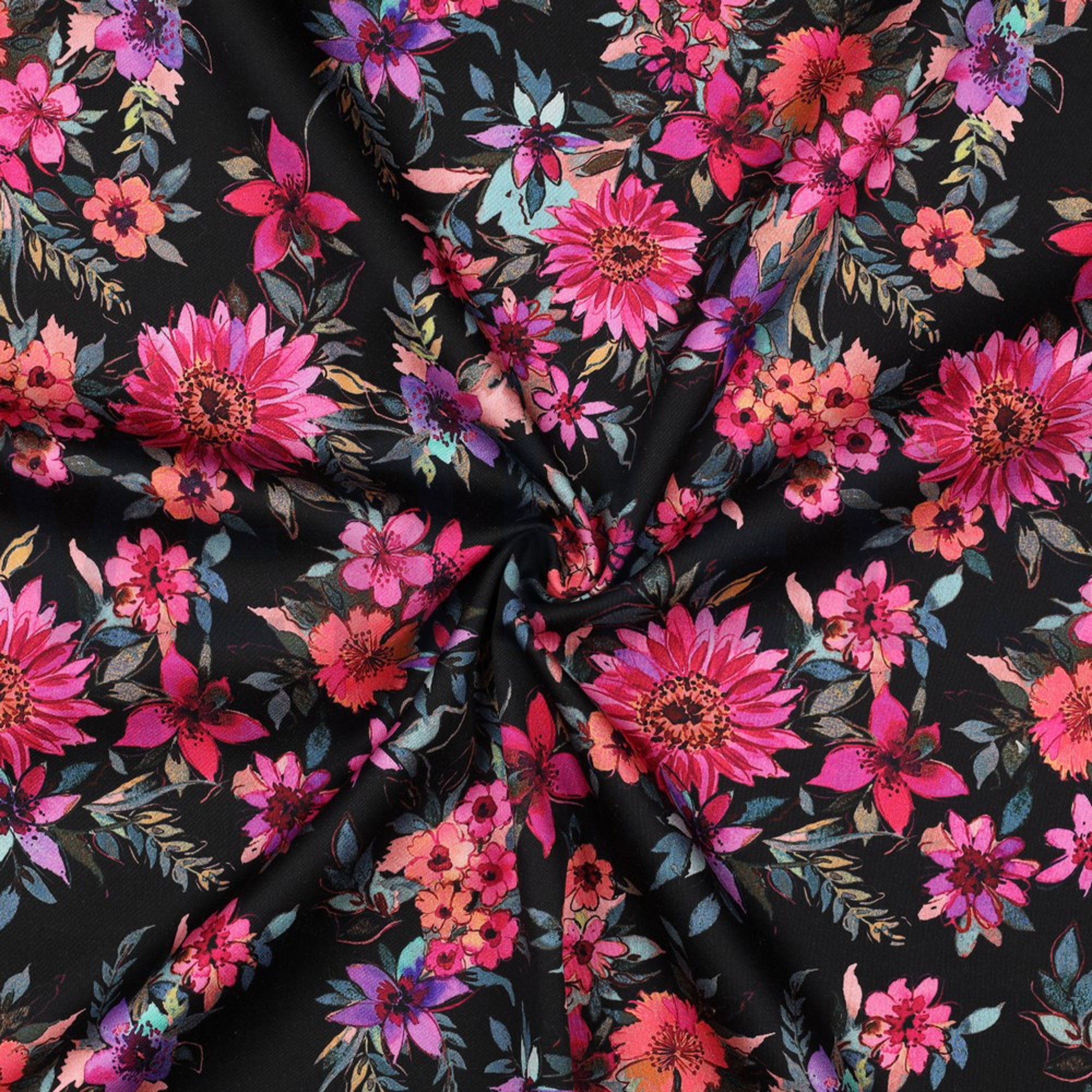 COTTON SATIN DIGITAL FLOWERS BLACK (high resolution) #3