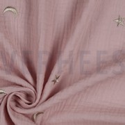 DOUBLE GAUZE EMBROIDERY STARS SOFT ROSE (thumbnail) #3