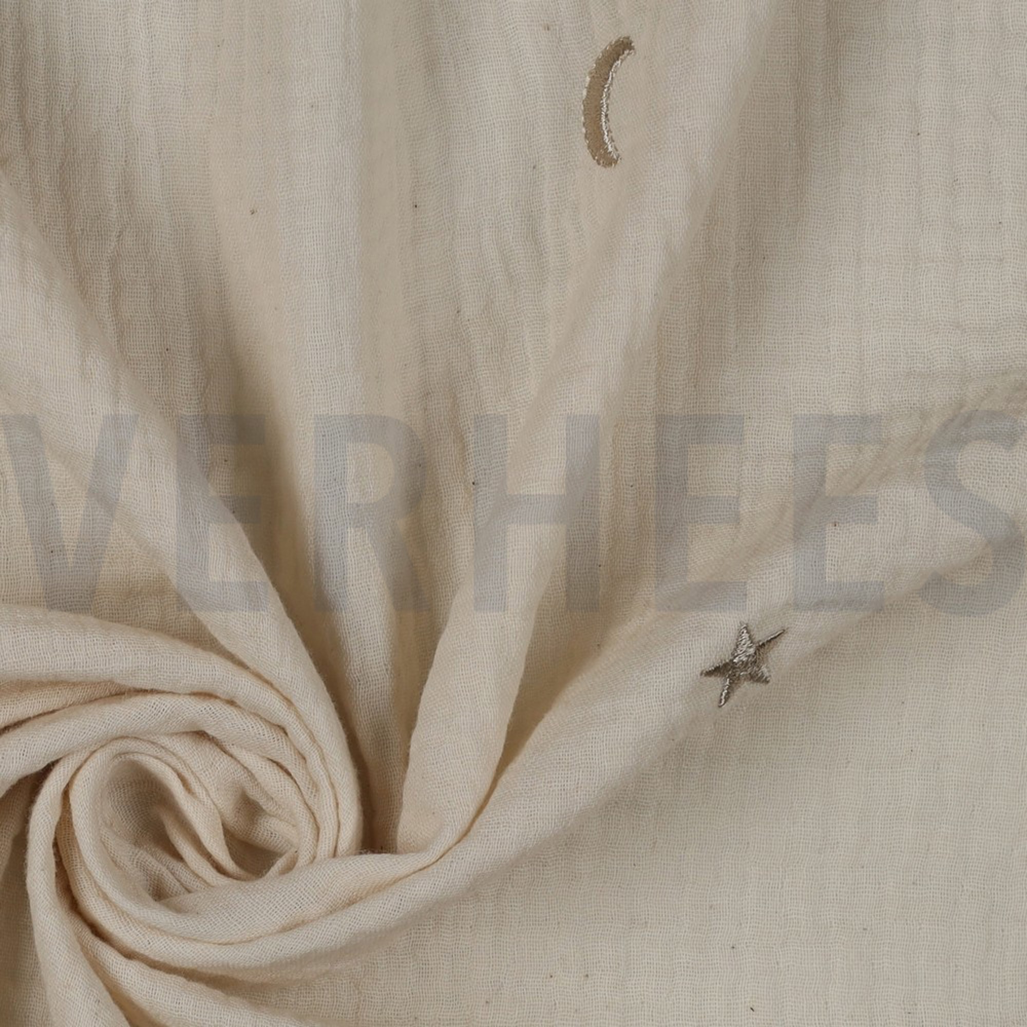 DOUBLE GAUZE EMBROIDERY STARS NATURAL (high resolution) #3