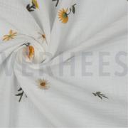 DOUBLE GAUZE EMBROIDERY SUNFLOWERS OFF-WHITE (thumbnail) #3