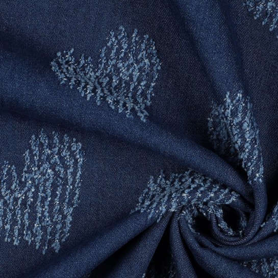 JEANS JACQUARD FRAYED HEARTS JEANS #7