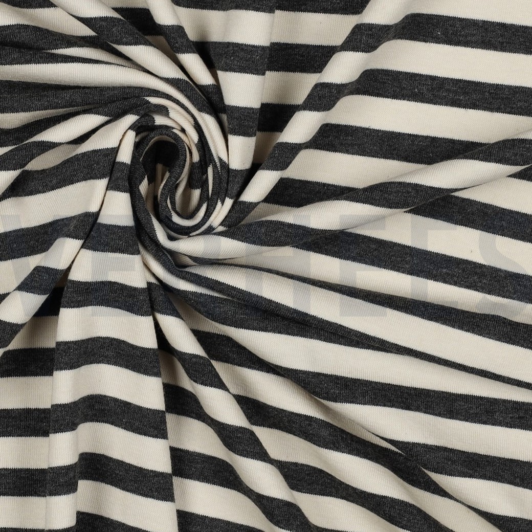 JERSEY YARN DYED STRIPES ANTHRA MELANGE #3