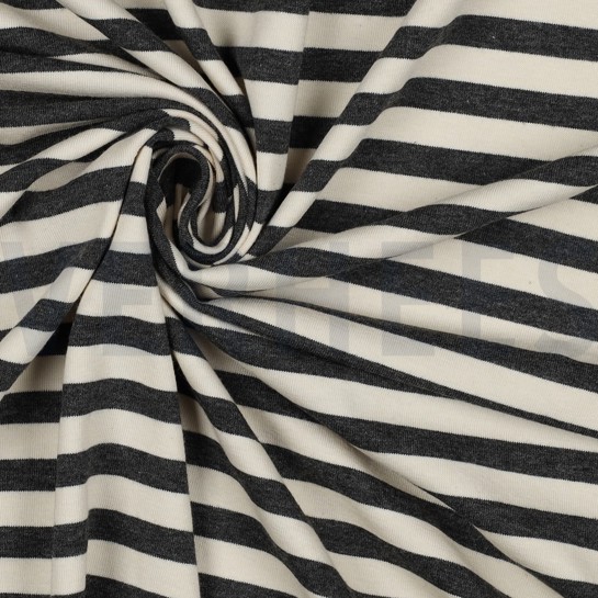 JERSEY GARNGEFÄRBT STREIFEN ANTHRAZIT MELIERT #7