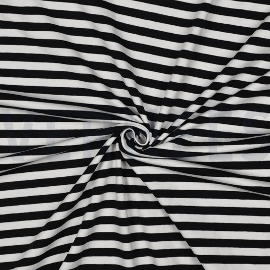 JERSEY GARNGEFÄRBT STREIFEN SCHWARZ #7