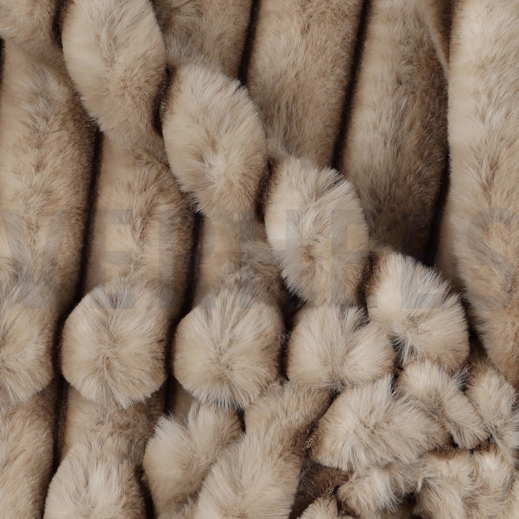 FAUX FUR STRIPES SAND #3