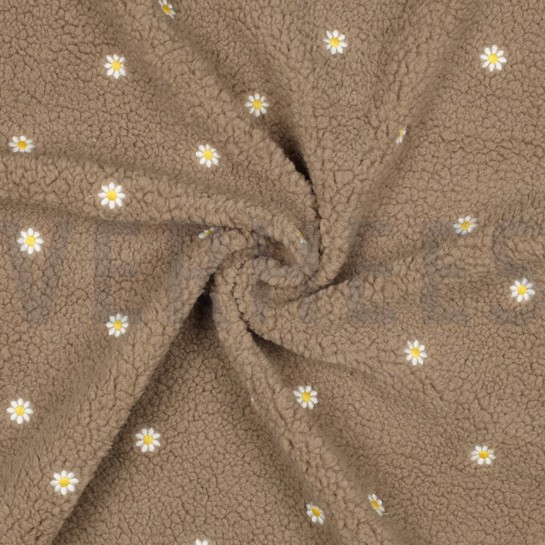 TEDDY EMBROIDERY BLOEMEN TAUPE #7