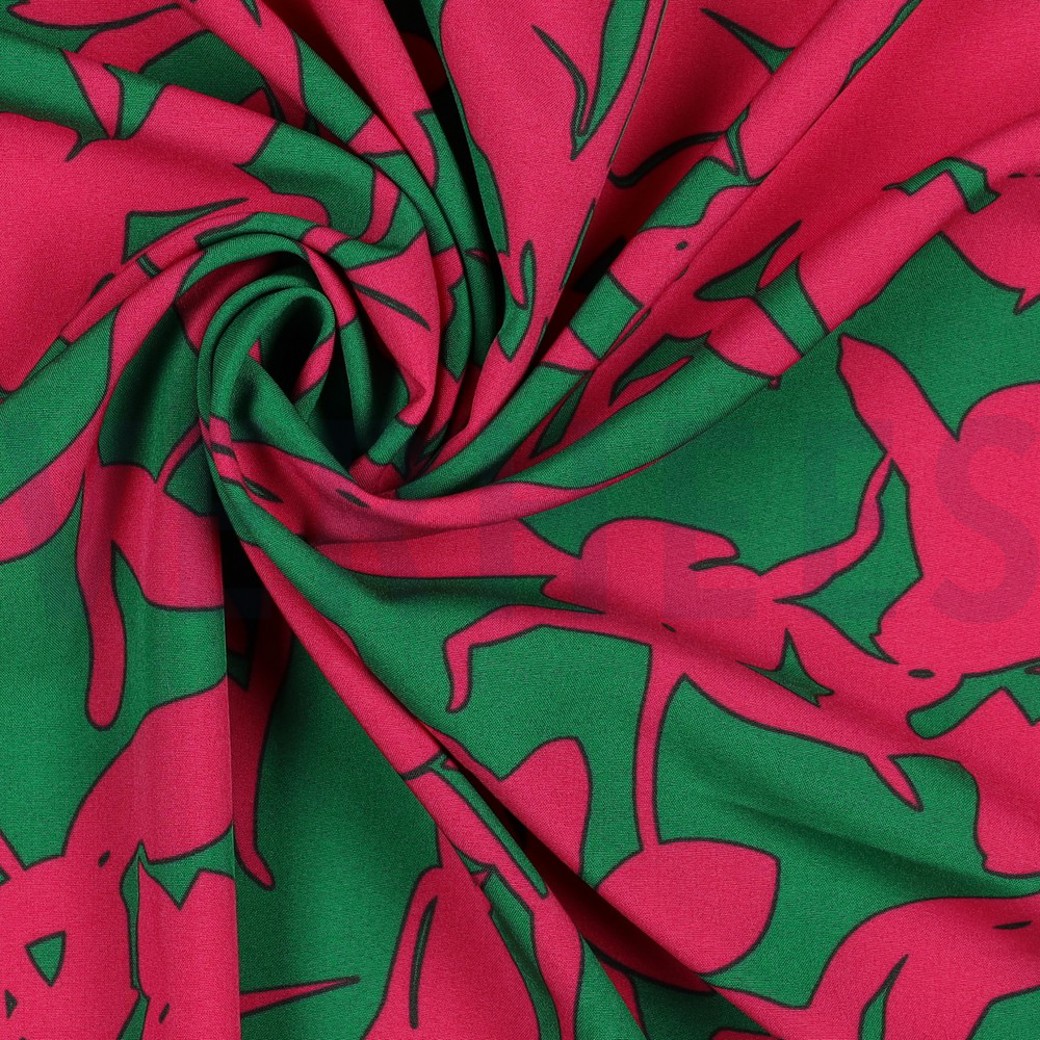 MAGNOLIA STRETCH GRAPHIC GREEN / PINK #3