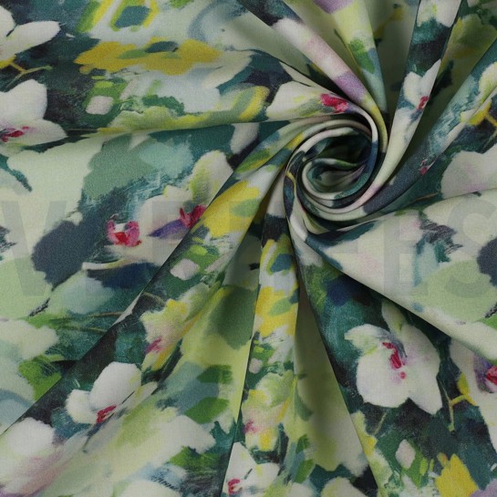 VISCOSE RADIANCE DIGITAL FLOWERS GREEN #7