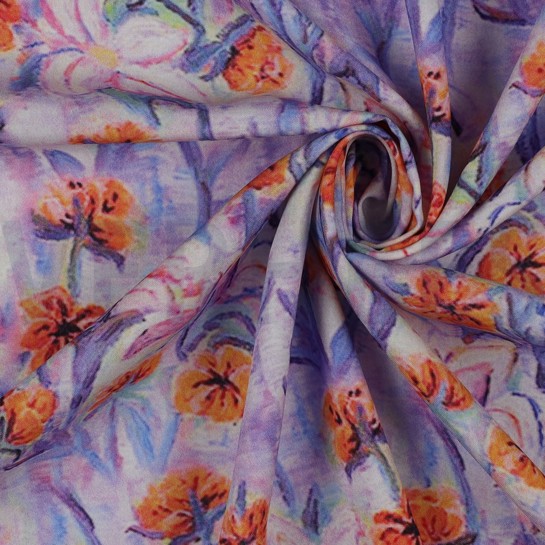 VISKOSE RADIANCE DIGITAL BLUMEN LILA/VIOLETT #7