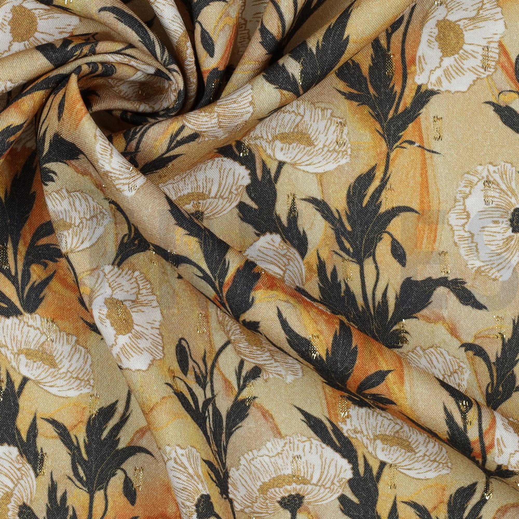 VISCOSE LUREX DIGITAL FLOWERS OCHRE (high resolution) #3