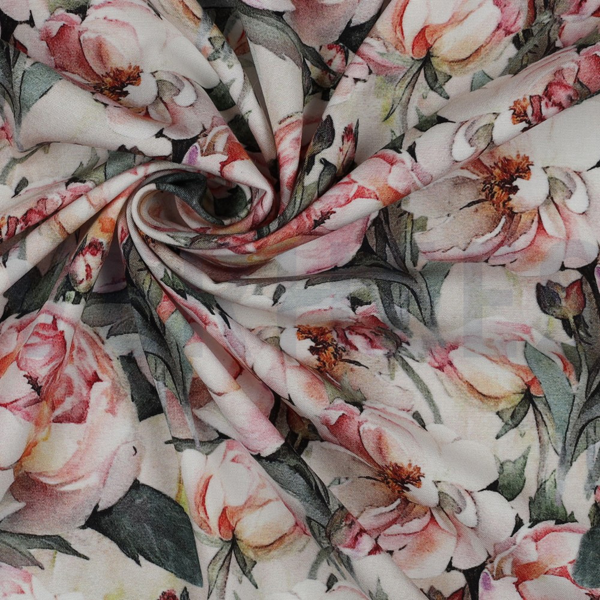 VISCOSE POPLIN STRETCH DIGITAL FLOWERS GREEN (high resolution) #3