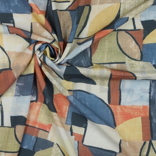 VISCOSE RADIANCE DIGITAL ABSTRAIT BLEU #7