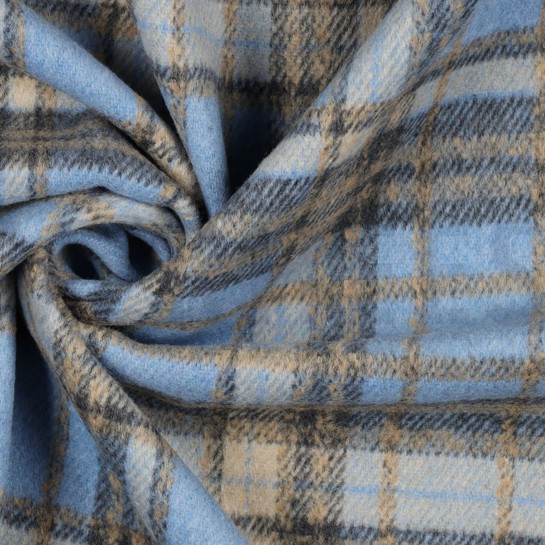 LAINAGE MANTEAU CARREAUX BROSSÉ DENIM #7