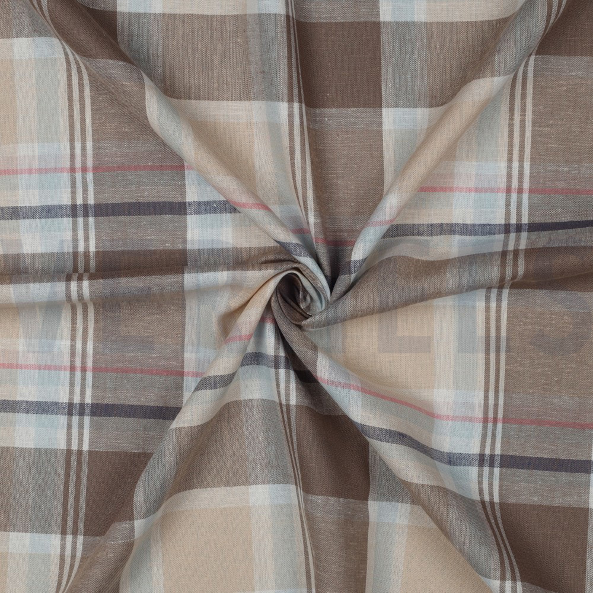 LINEN VISCOSE YARN DYED CHECKS TAUPE (high resolution) #3