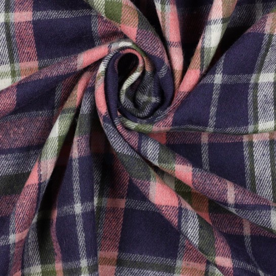 BRUSHED YARN DYED CHECKS LAVENDER #7