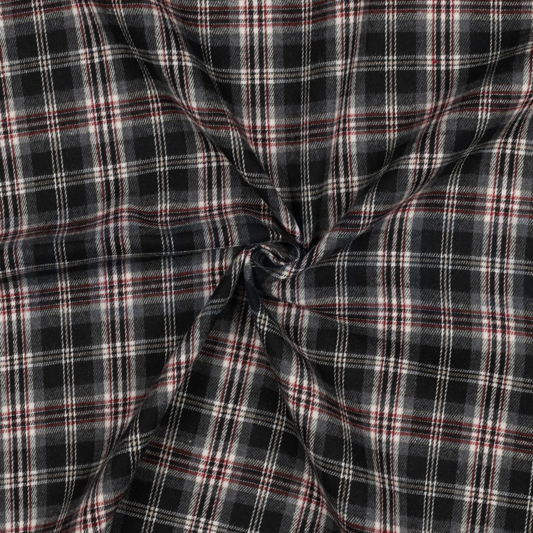 BRUSHED YARN DYED CHECKS BLACK #3