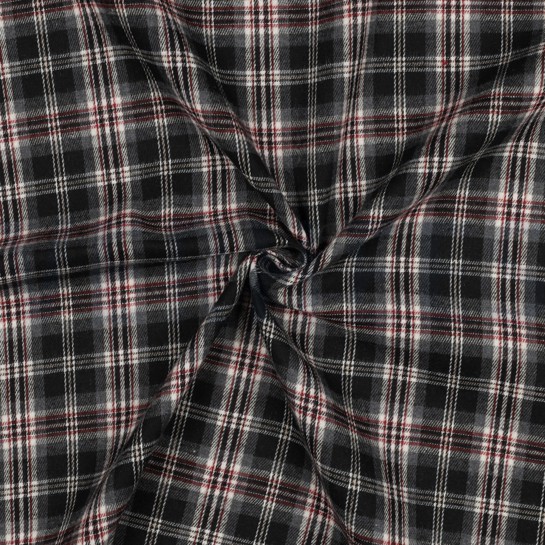 BRUSHED YARN DYED CHECKS BLACK #7
