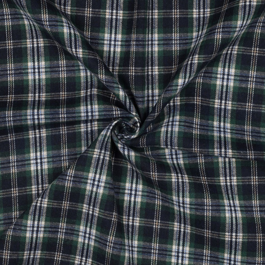 BRUSHED YARN DYED CHECKS NAVY #3