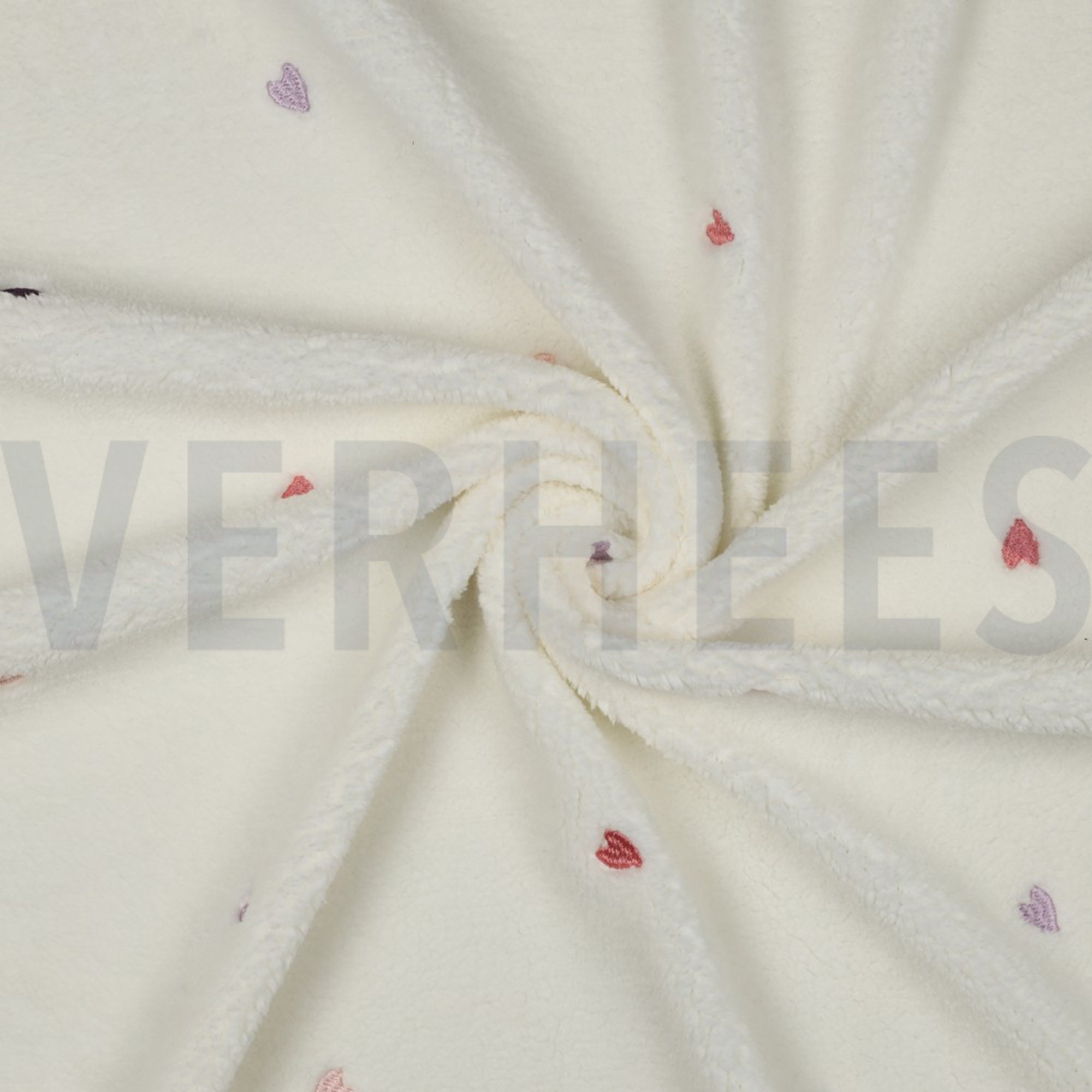 TEDDY EMBROIDERY HEARTS ECRU (high resolution) #3