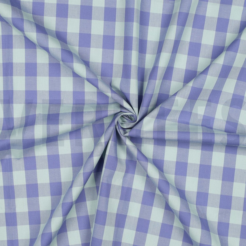 COTTON YARN DYED CHECKS LAVENDER / LIGHT GREEN #3
