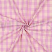 COTTON YARN DYED CHECKS LILAC / LIGHT ORANGE (thumbnail) #3