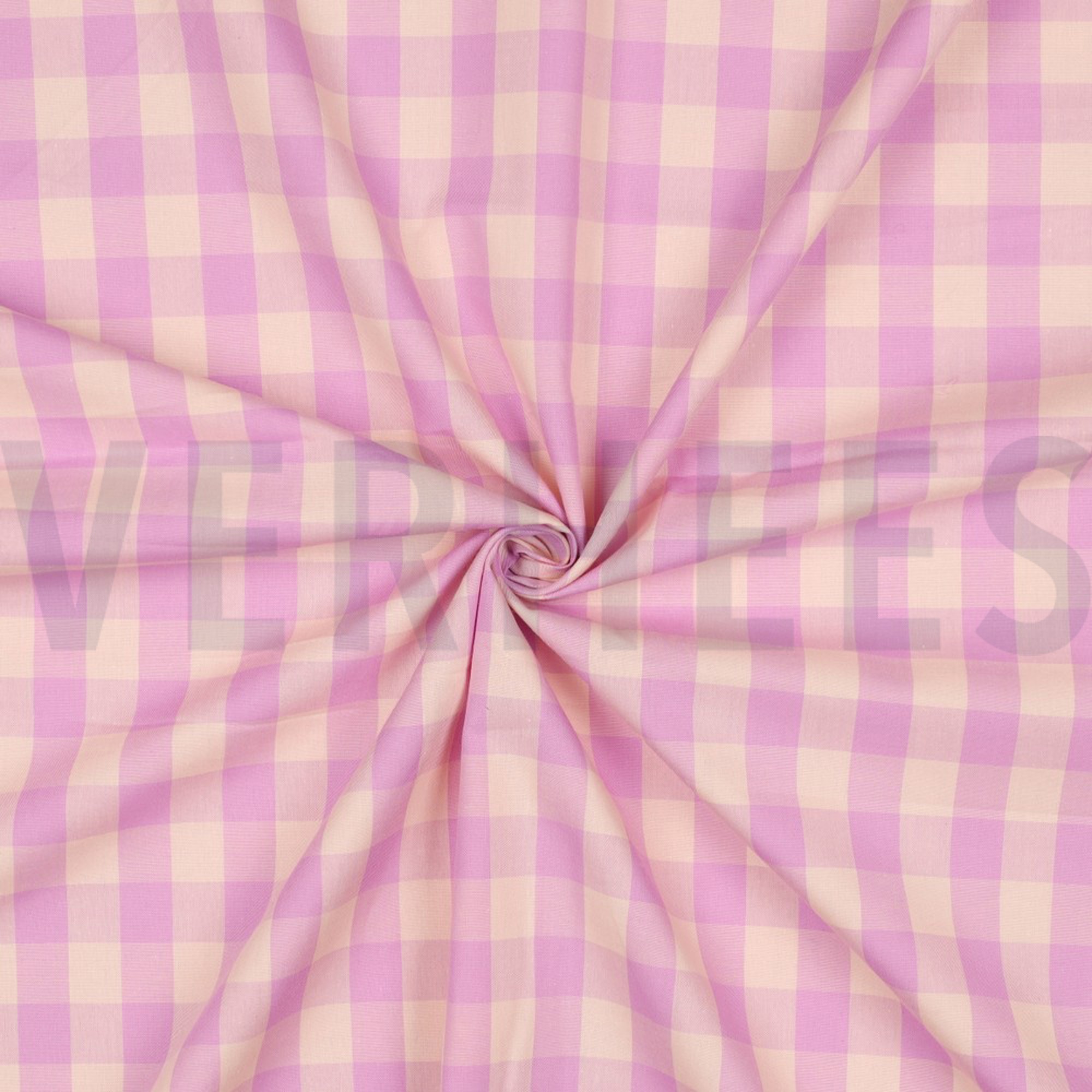 COTTON YARN DYED CHECKS LILAC / LIGHT ORANGE (high resolution) #3