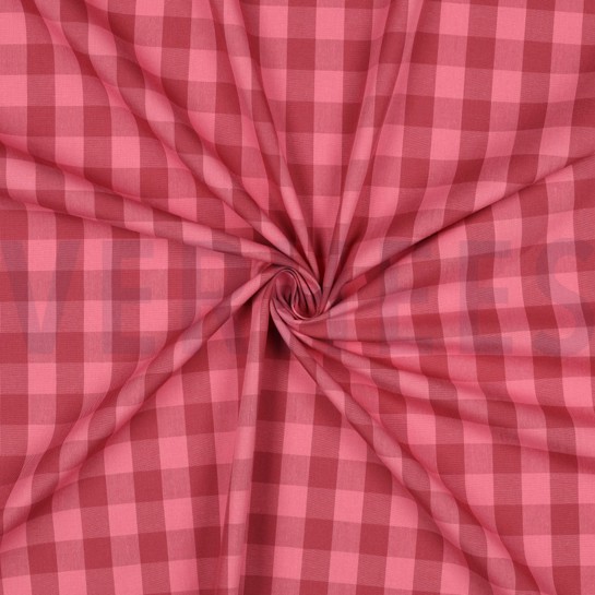 COTTON YARN DYED CHECKS MAUVE/ BORDEAUX #7