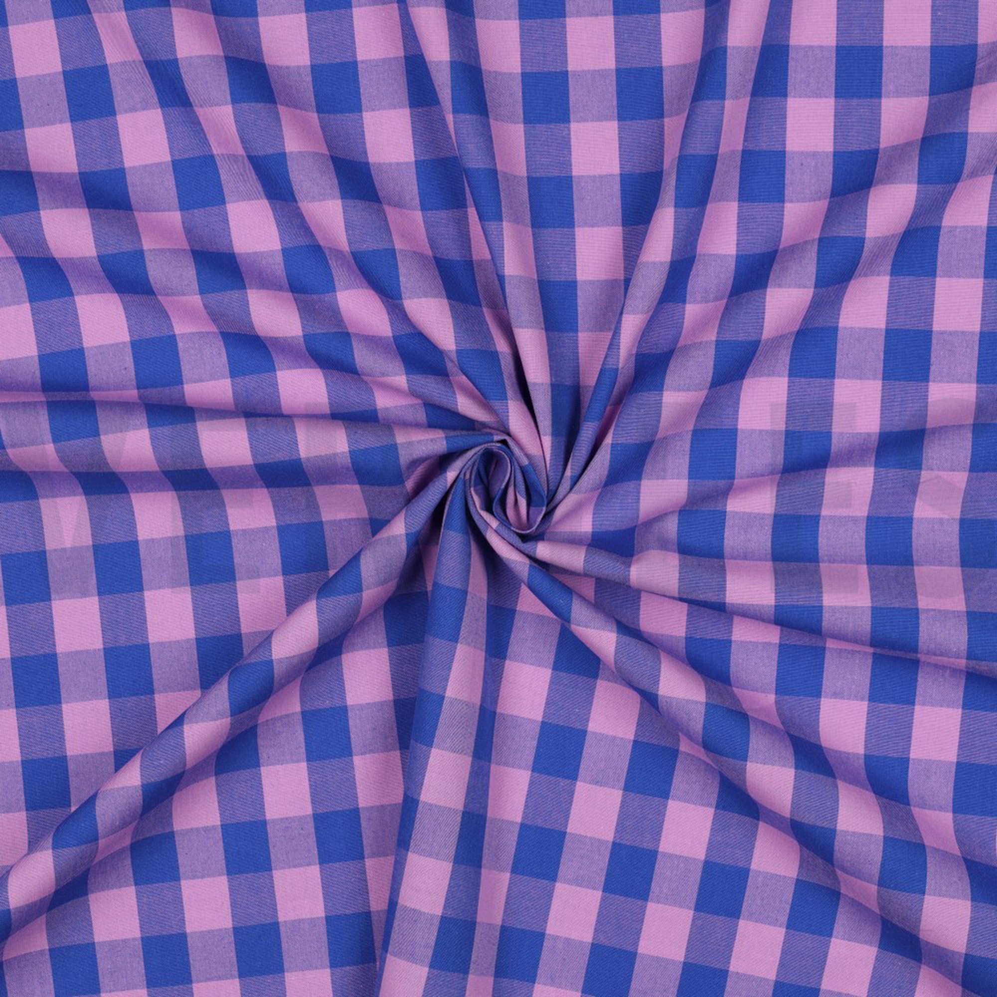 COTTON YARN DYED CHECKS LAVENDER / BLUE (high resolution) #3