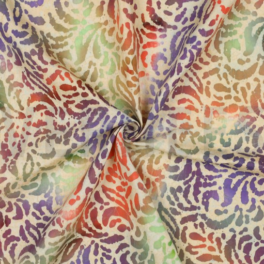 HANDGEFERTIGTE BATIK VISKOSE KORALLE #7