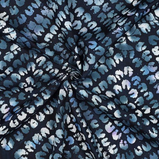 HANDGEMAAKTE BATIK VISCOSE MARINEBLAUW #7