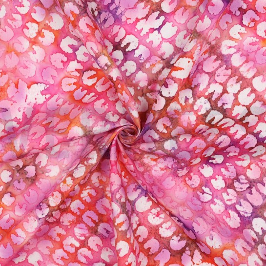 HANDGEMAAKTE BATIK VISCOSE ROZE #7
