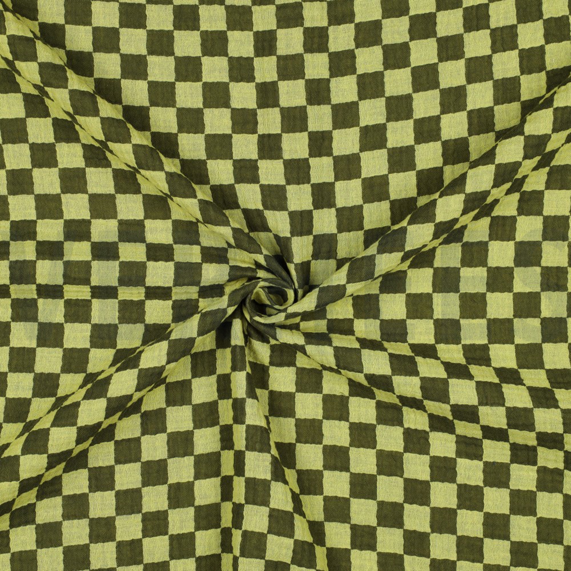 DOUBLE GAUZE DOUBLE SIDED CHECKS GREEN (high resolution) #3