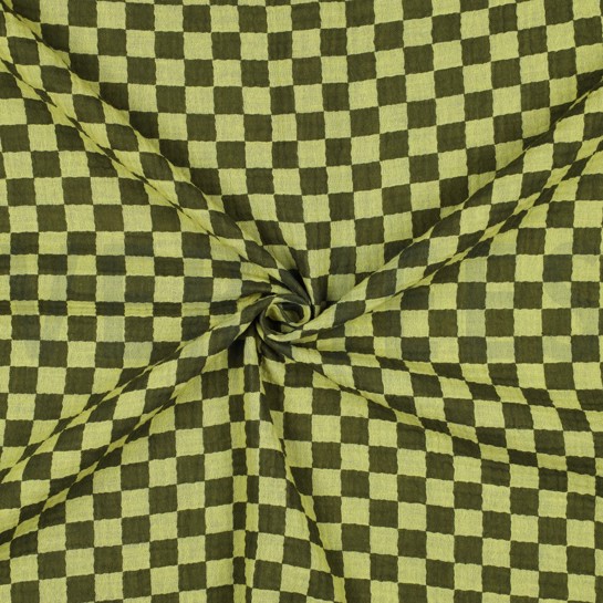 MUSSELIN DOPPELSEITIG KAROS GRÜN #7