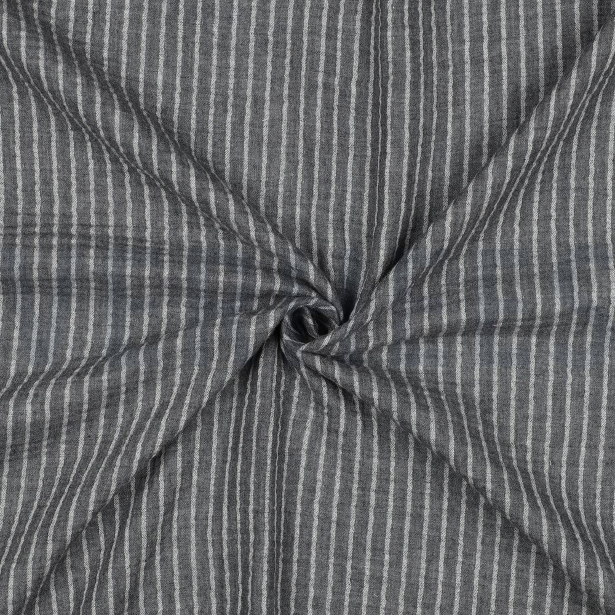 DOUBLE GAUZE YARN DYED STRIPES GREY (high resolution) #3
