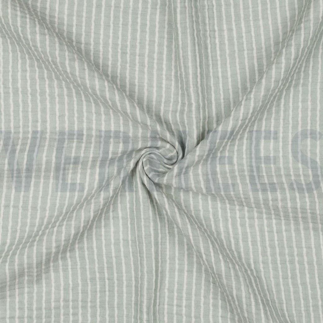 DOUBLE GAUZE YARN DYED STRIPES OLD GREEN #3
