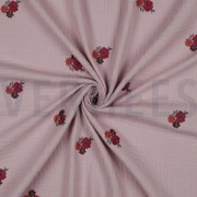 DOUBLE GAUZE EMBROIDERY FLOWERS SOFT ROSE (thumbnail) #3