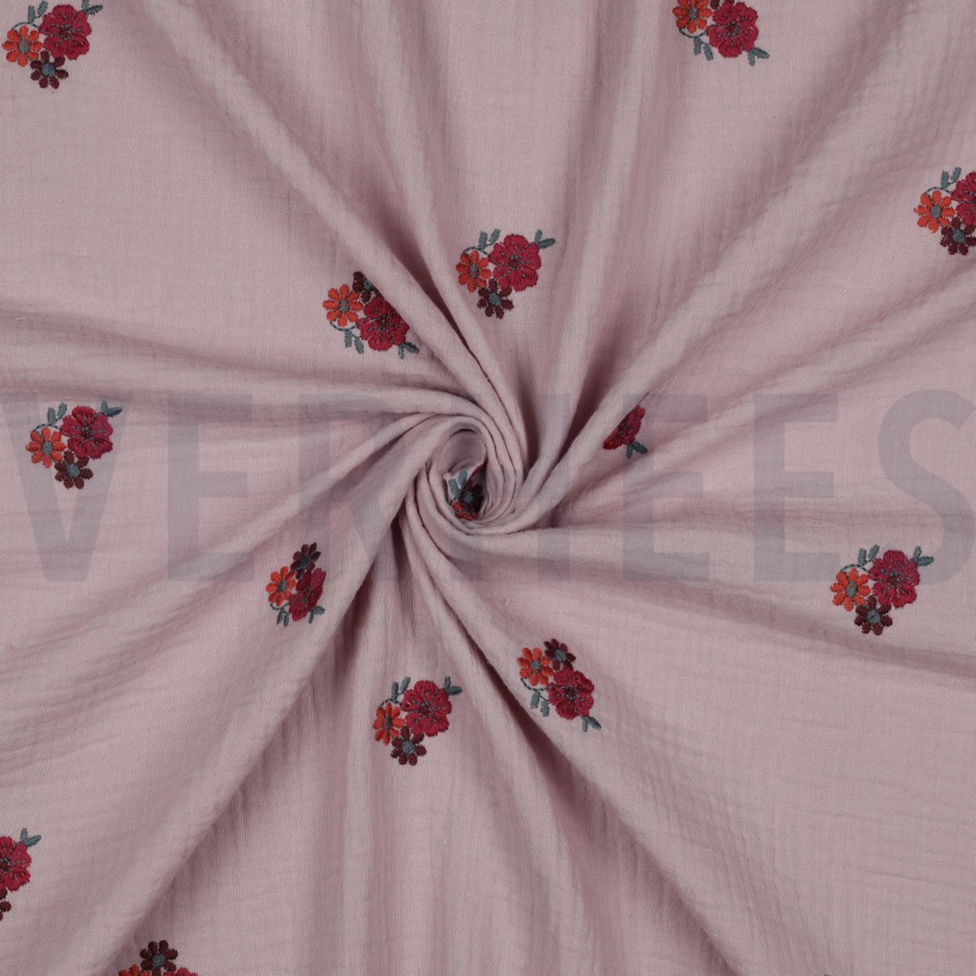 DOUBLE GAUZE EMBROIDERY FLOWERS SOFT ROSE (high resolution) #3