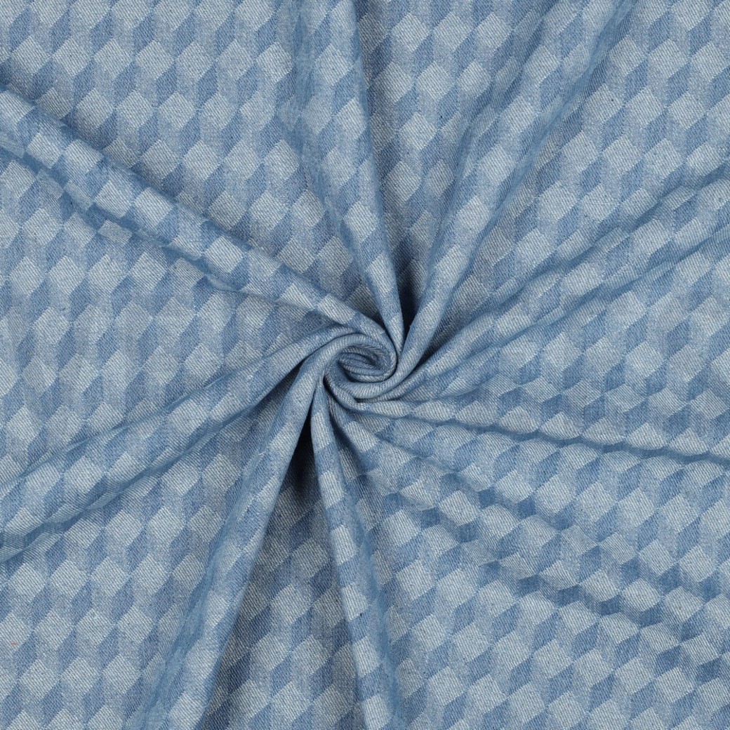 DENIM JACQUARD ABSTRACT LIGHT BLUE #3