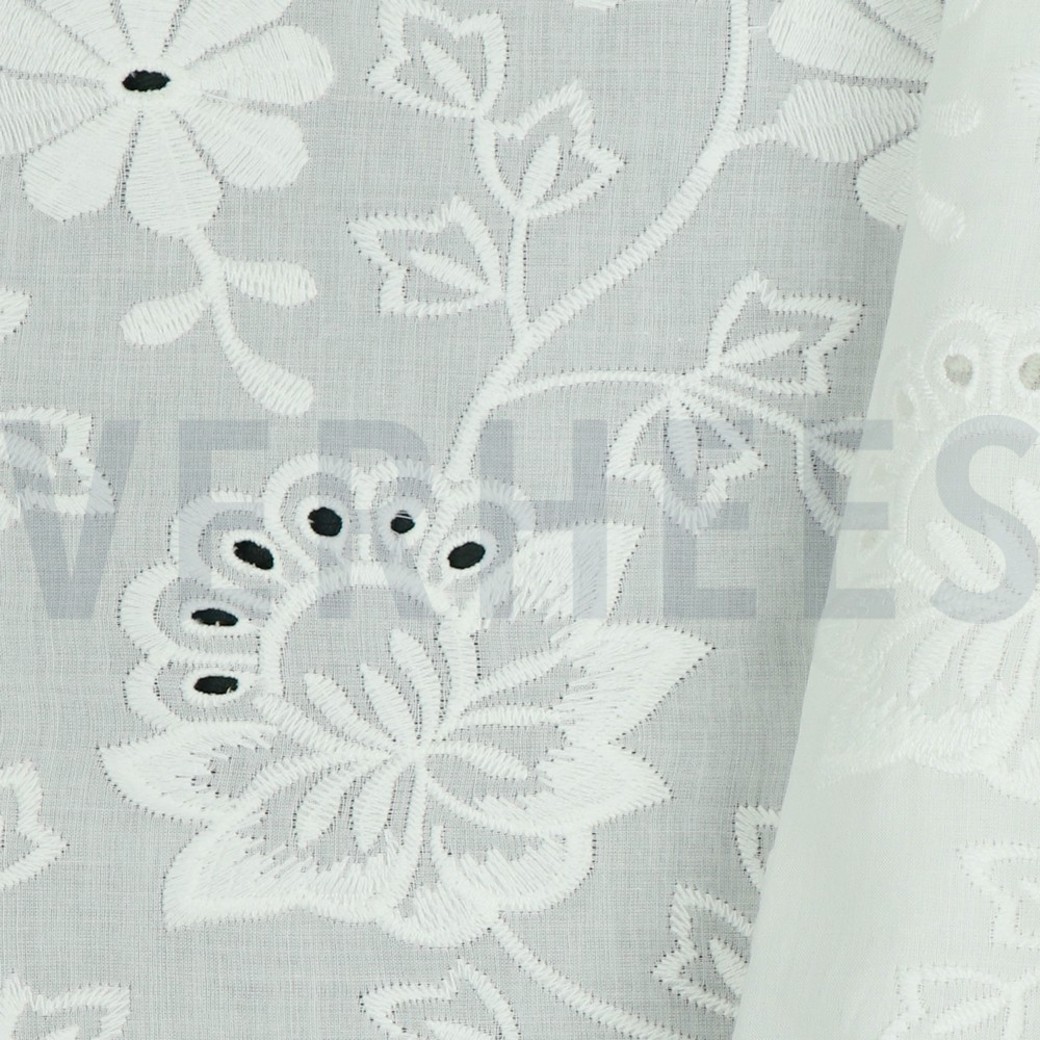 COTTON VOILE BORDER 1-SIDE WHITE #3