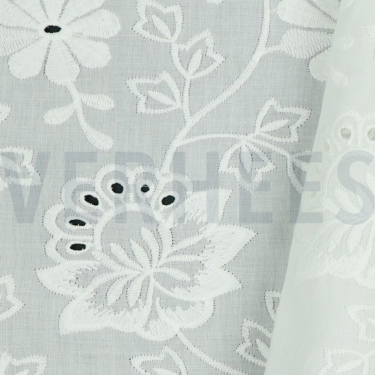 COTTON VOILE ONE-SIDE BORDER WHITE #7