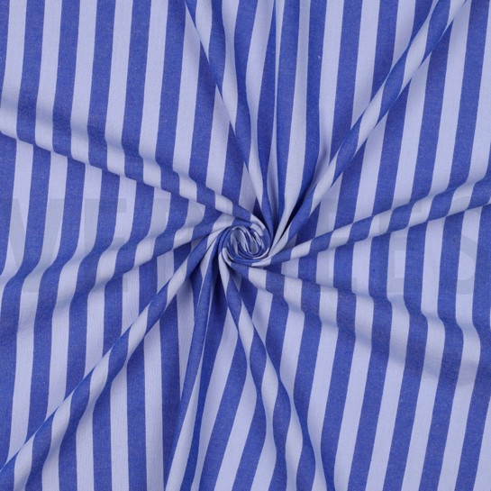 KATOEN GARENGEVERFD STREPEN BLAUW #7