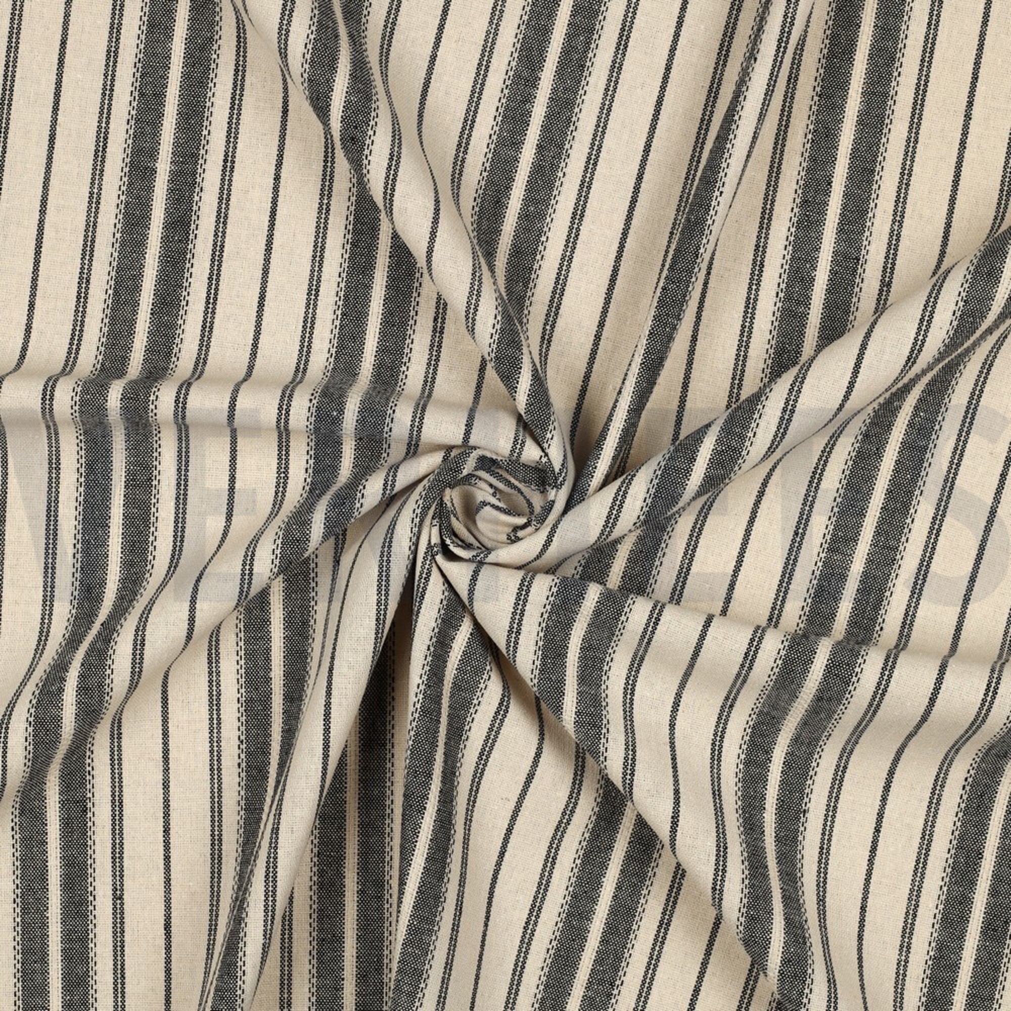 LINEN VISCOSE STRIPES NATURAL / BLACK (high resolution) #3