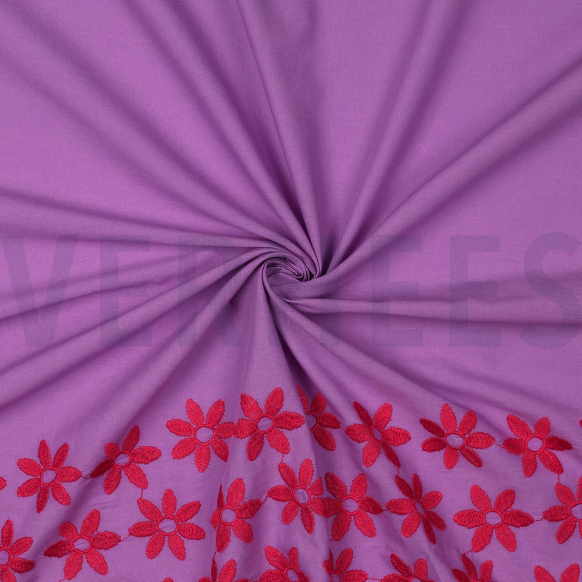 COTTON EMBROIDERY 1-SIDE BORDER PURPLE / RED (high resolution) #3